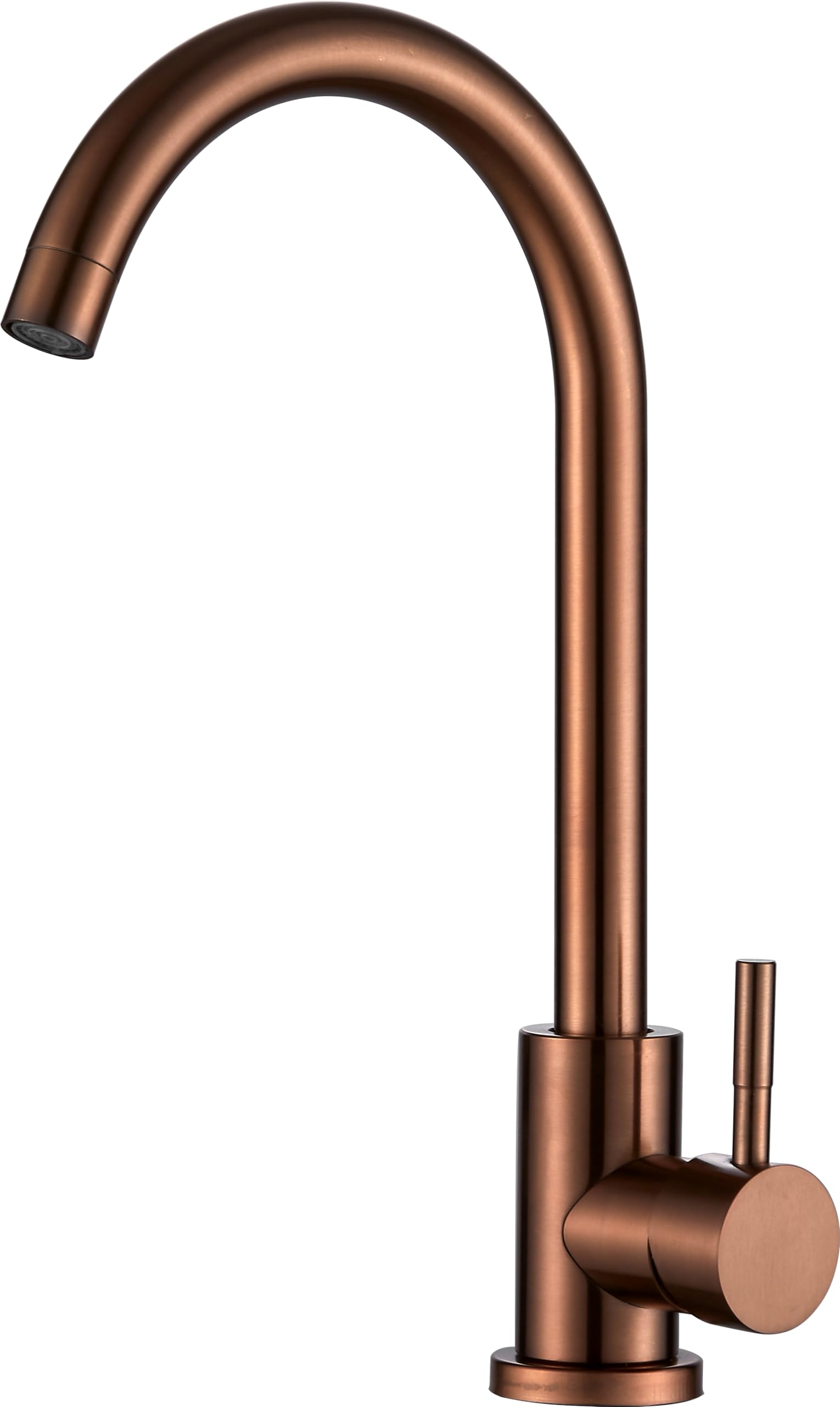 Modern Gold Brass Single Handle Pull Down Kitchen Mixer Tap | Brushed Gold Finish Single Lever Mixer for Bathroom Sink | Kitchen Tap with 360 ° Swivel | High Arc | Hot and Cold Water for Tap Mixer