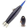 Torch Lighter,Refillable Single Jet Butane Torch Lighters,Adjustable Flame Rocket Shape Windproof Mini Kitchen Torch Lighter for Candle,Gift Ideal for Father's Day,Birthday,Christmas (Without Fuel)