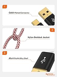 CableCreation Short USB C Cable 0.8FT, USB A to USB