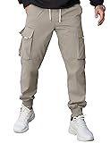 COOFANDY Mens Lightweight Cargo Pants Elastic Waist
