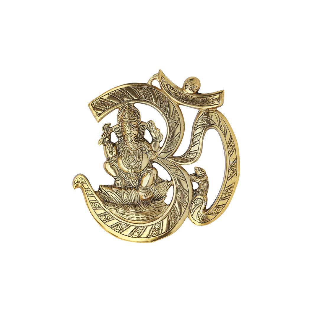 Aditri Creation Om Ganpati Metal Wall Door Hanging with Antique Finish Art Sculpture Home Decor Home Decoration/New year Gift for Home/Interior Handcrafted/Wall Deepawali Decorations Gift (12 Inches)