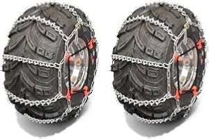 OakTen Set of 2 Tire Chains with Tensioners for ATV UTV, Ladder Alloy 4-Link spacing, Fits for Tire Size 24x9x11, 24x10x11, 24x10x12, 25x10.00x12.