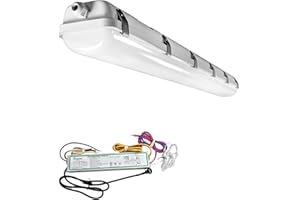 E2 LIGHTING 4FT LED Vapor Tight 50W W/Emergency Battery, 3X Wattage and 3CCT 3500K-4000K-5000K Tunable 6000LM 120-277V