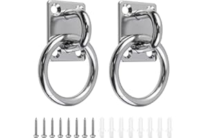 Tsnamay 2Pcs M8*60 Cross Tie Ring for Horse,Block Tie Hitching Ring with Screws for Horse Stall Stable，Horse Barn Supplie
