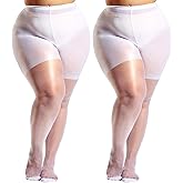 HONENNA 2 Pairs Plus Size Sheer Tights for Women, 17 Colors Ultra Thin Pantyhose Reinforced Toes High Waist Stockings 1XL-6XL