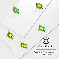 Sao Tome & Principe Flag Lapel Pin - Enamel Metal