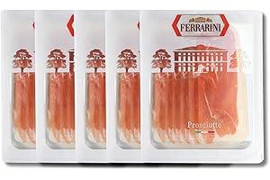 FERRARINI Italian Prosciutto - Premium Italian Cured Ham, Sliced 15oz (5 x 3oz Packs)