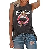 Rock n Roll Tank Top Women Vintage Country Music Shirts Vest Rock Concert Band Tees Summer Sleeveless Graphic Tops