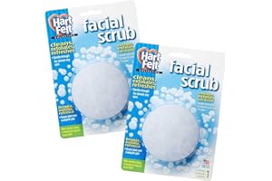 HartFelt Facial Scrub Round Exfoliating Skin Care Sponge Pad, Made in USA, Home Facial, Use with Favorite Cream, 2 Count