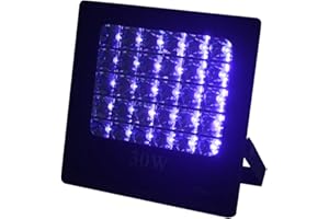 WOWTOU 30W 385nm Blacklights, UV LED Spotlight Fixture for Black Light Party Supplies, Ultraviolet Curing, Glow in The Dark P