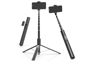 K&F Concept 68.9" Selfie Stick for iPhone, Automatic Tripod for iPhone with Bluetooth Remote, Auto Open/Fold Tripod, 360° Rot