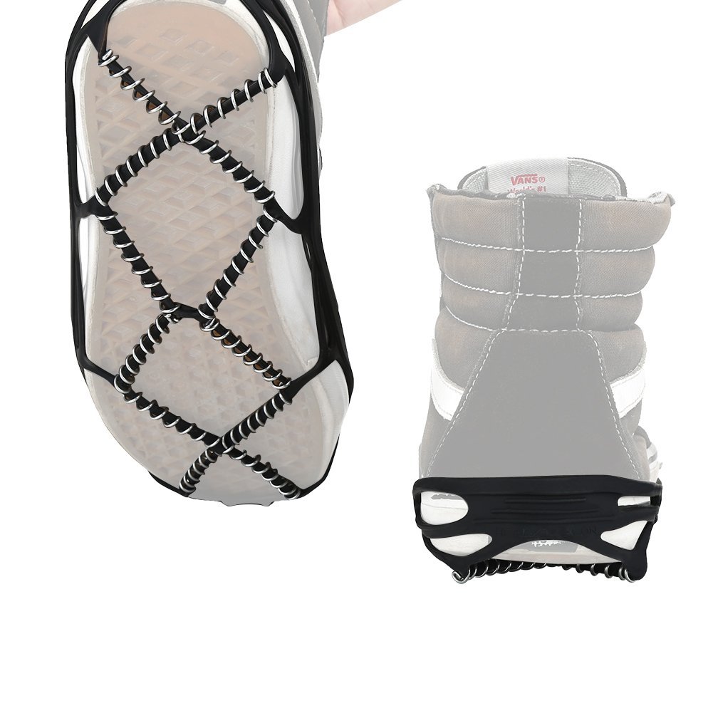 VGEBY Ice Shoes Grippers, 1 Pair Snow Grips Durable Ice Claw Non-slip Snow Spikes Cleats Rubber Spikes for Outdoor Ski Hiking Climbing