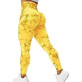 Rugkey Scrunch Butt Lift Leggings for Women Tie Dye High Waist Seamless Workout Yoga Pants Ruched Booty Compression Tights