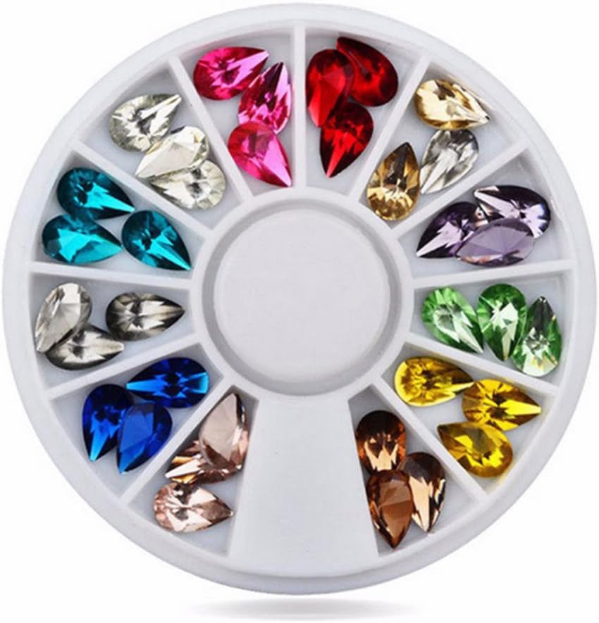 Mixed Color 3D Nail Art Acrylic Tips Wheel Waterdrop DIY Glitter Manicure Decor - SoundsBeauty