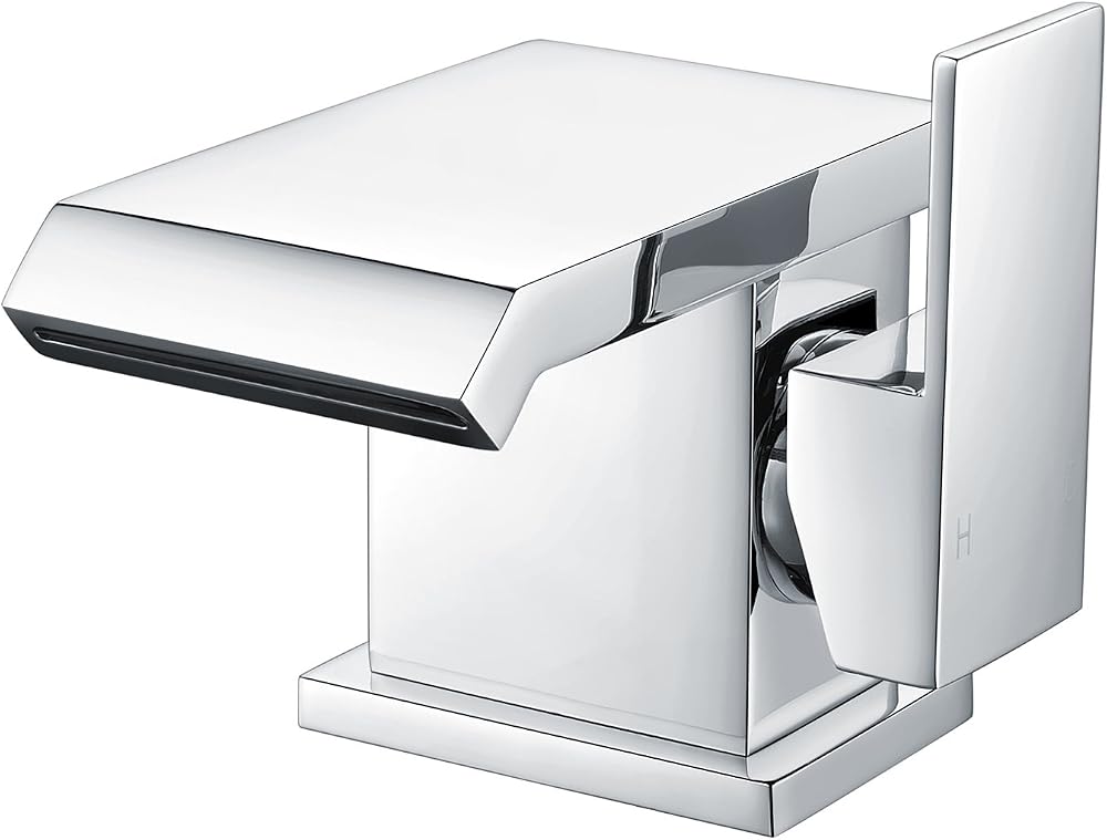 Funime Waterfall Basin Tap Chrome Brass Square Mixer Sink Faucet UK Fittings