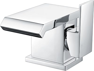 Funime Waterfall Basin Tap Chrome Brass Square Mixer Sink Faucet UK Fittings