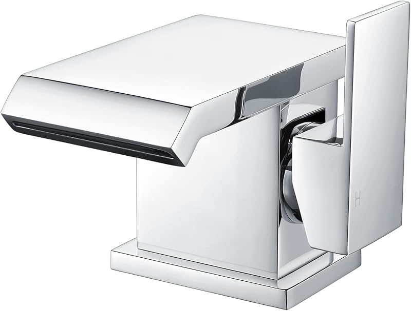 Funime Waterfall Basin Tap Chrome Brass Square Mixer Sink Faucet UK Fittings