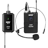 SGPRO SG-13B Wireless Head-Worn Microphone Set with Compact Receiver | Mute function, Battery indicator, Singing and speaking, Multi-purpose head-worn set