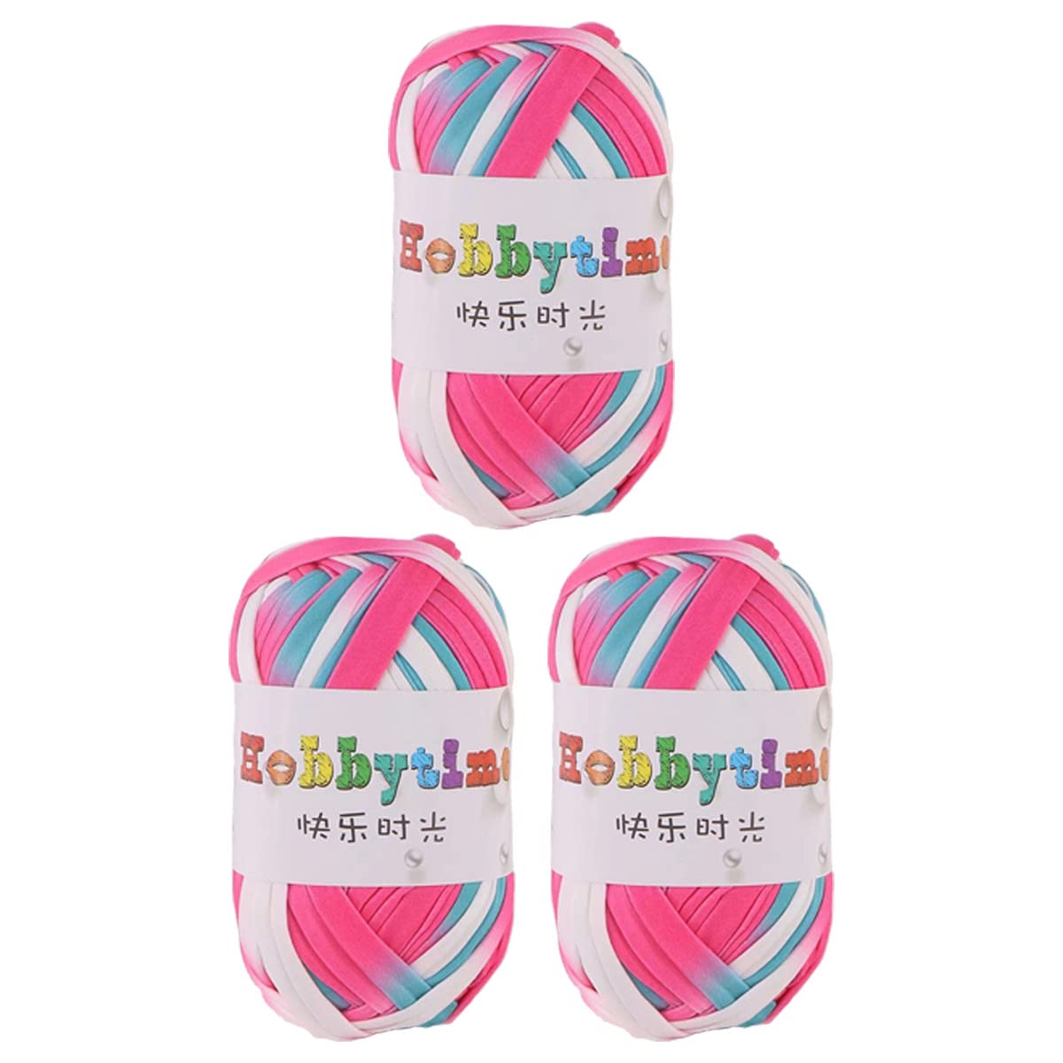 3 Pack Super Soft Rainbow Colorful T Shirt Yarn Weaving Yarn Thick Crochet Cloth Yarn for Knitting Blanket Handbag Purse DIY Crafts 300g