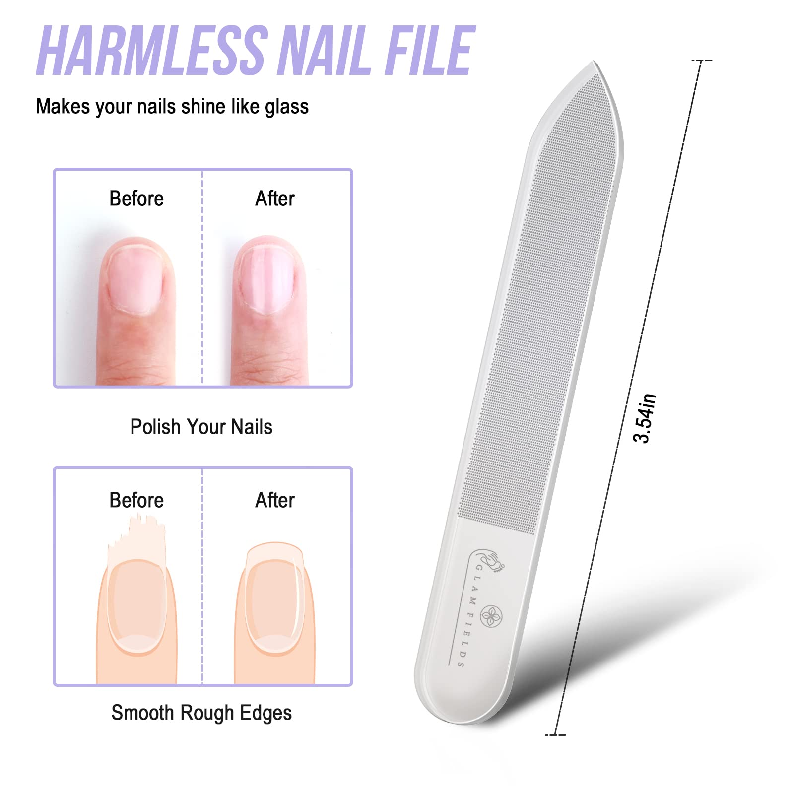 Nail Clipper with Catcher, GLAMFIELDS Large Fingernail Toenail Clippers Anti Splash, Stainless Steel Detachable Easy Clean Nail Cutter for Men Women Seniors (L+Nano Glass File) - Image 5