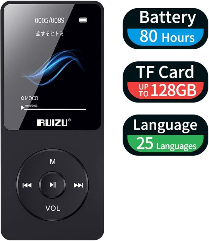 RUIZU X02 8GB Mp3 Player with FM Radio Digital Music Player for Kids