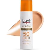 Eucerin Sun Age Defense Tinted Face Lotion SPF 50, 2.5 FL OZ | Universal Tinted Sunscreen for Face with Hyaluronic Acid, Non Comedogenic Facial Lotion, Fragrance Free