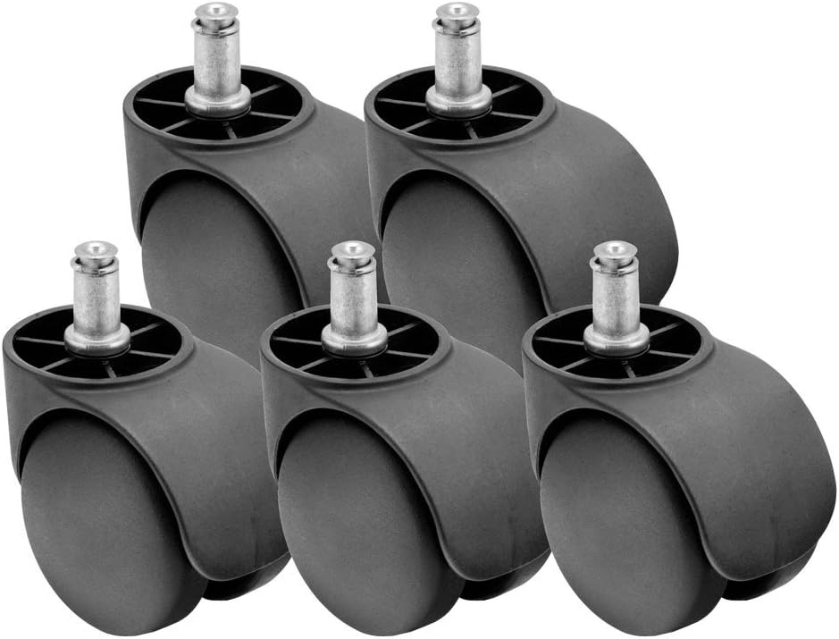5 x 50mm Double Wheel Office Computer Chair Castors, Coldene Castors