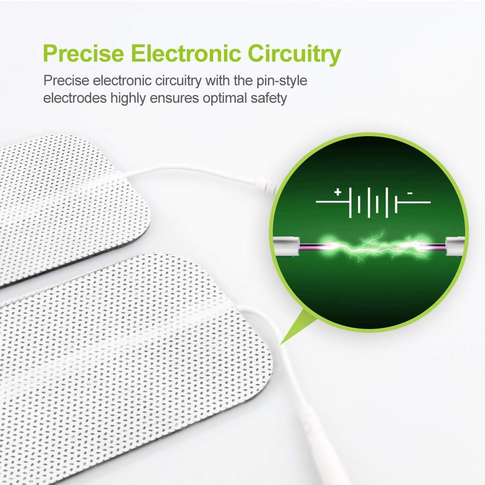 AUVON TENS Unit Pads 2X4 8 Pcs, 3rd Gen Latex-Free Rectangular Replacement Pads Electrode Patches with Upgraded Self-Stick Performance for Electrotherapy: Health & Personal Care