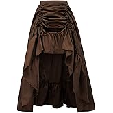 Scarlet Darkness Women's Renaissance Pirate Skirt Gothic Steampunk Victorian High-Low Skirts