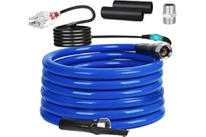 PBPHX Heated Water Hose for RV,Heated Drinking Water Hose with Thermostat,Lead and BPA Free,1/2"Inner Diameter,Temperatures Down to -40°F Self-Regulating,Blue Appearance (15FT)