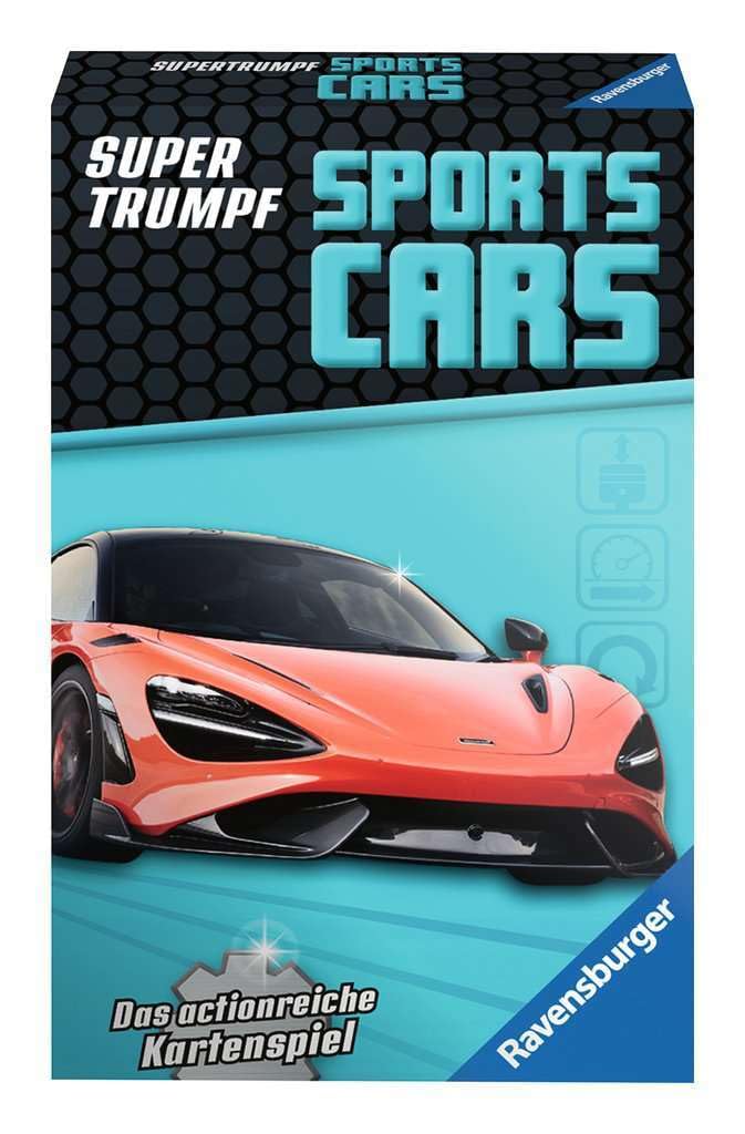 Ravensburger Card Game, Supertrumpf Sports-Cars 20683, Quartet and Trump Game for Technology Fans from 7 Years