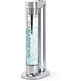 CASABREWS EDGE Soda Streaming Machine, Stainless Steel Sparkling Water Maker with Dual Safety Valves, BPA Free Bottle Soda Maker Carbonates Water, Wine, Juice, Uses 60L CO2 Carbonators (NOT Included).
