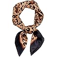 GERINLY Silk Hair Scarf Animal Print Leopard Neck Scarf Spring Neckerchief for Women
