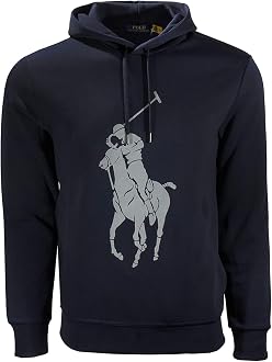 Suede Big Pony Logo Pullover Hoodie 