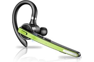 Bluetooth Headset, 90Hrs Single-Ear Wireless Earpiece, Dual Noise Cancelling Mics, Hands Free Headset with APTX HD Audio & Mu