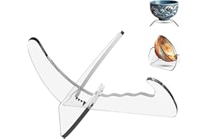 Boloyo "X Shape Acrylic Bowl Display Stand, 3.5 Inch 1PC Clear Acrylic Bowl Plate Platter Dish China Porcelain Display Holder Easel Base for Home Kitchen School Art Display