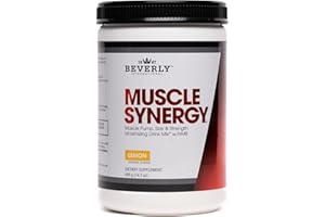 Beverly International Muscle Synergy 405g (Lemon Powder 14.3 oz) Dramatic Muscle Pump, Size & Strength Maximizing Drink Mix w/HMB. L-Arginine, L-Citrulline, Creatine Monohydrate, L-Ornithine