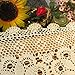 kilofly Crochet Cotton Lace Table Placemats Doilies Set, 2pc, Oblong, Beige,15 x 23 inch