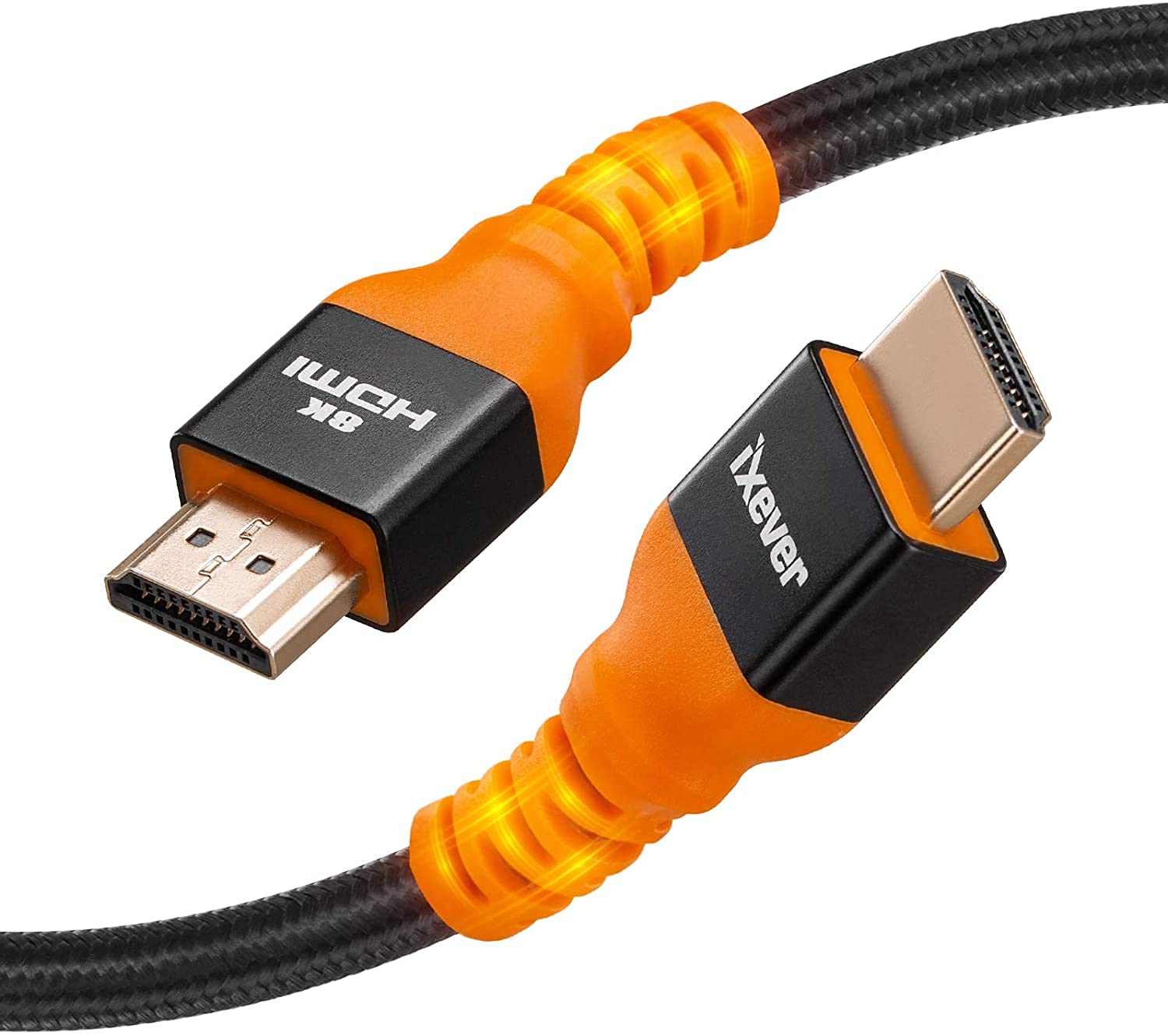 IXEVER 8K HDMI 2.1 Cable 5M, Ultra HD 48Gbps High Speed eARC RTX 3090 HDR10 4:4:4 HDCP 2.2&2.3 Dolby Compatible with HDTVs, Blue-ray Player, Ultra 8K TVs, UHD TVs, PC, Stereo, Monitor & Projector