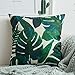 MIULEE Pack of 4 Tropical Leaves Series Throw Pillow Cover Decorative Cotton Linen Burlap Square Cushion Cover Pillow Case for Car Sofa Bed Couch 18 x 18 Inch