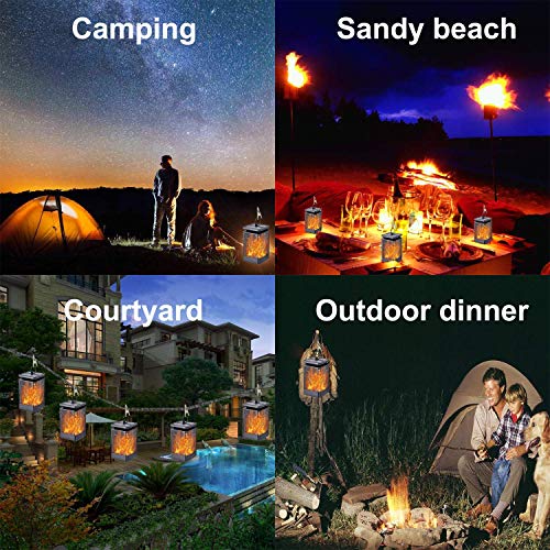 Otdair Solar Lights Outdoor Waterproof Dancing Flickering Flame Torch Lights (2 Pieces)