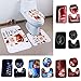 Merry Christmas Snowman Bath Mat Set,3 Piece Bathroom Mats Set Non-Slip Bathroom Rugs/Contour Mat/Toilet Cover (Christmas Tree)