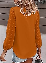Samefar Womens Long Sleeve V Neck Cute Tops Swiss