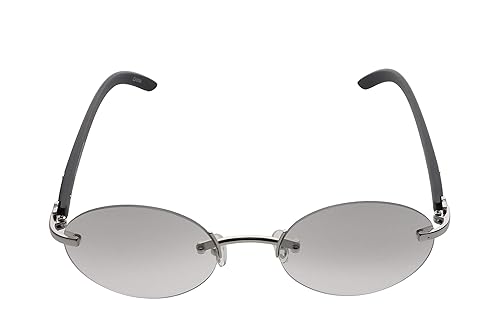 Retro Wood Buffs Vintage Style Gangster Rimless Clear Lens Oval