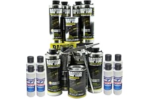 CTI INDUSTRIAL SUPPLY Raptor Truck Bed Liner Kit with Colored GM White Tint and Spray Gun - 8 Liters - Protective Spray On Paint for Coating Trucks, Tailgates, Vehicle Undercoating - Tintable Bedliner Formula