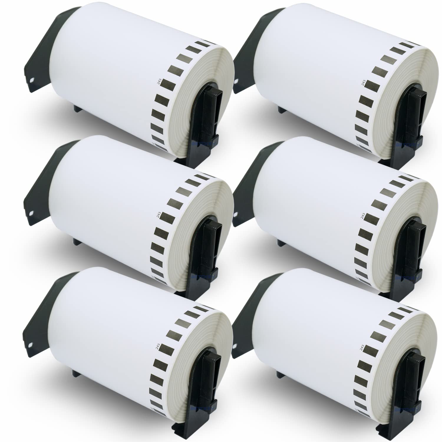 BETCKEY - Compatible with Brother DK-22243 Label Rolls, 103mm(W) x 30.48m(L), Continuous Shipping Label Using for Brother QL Label Printers [6 Rolls/Continuous Labels]