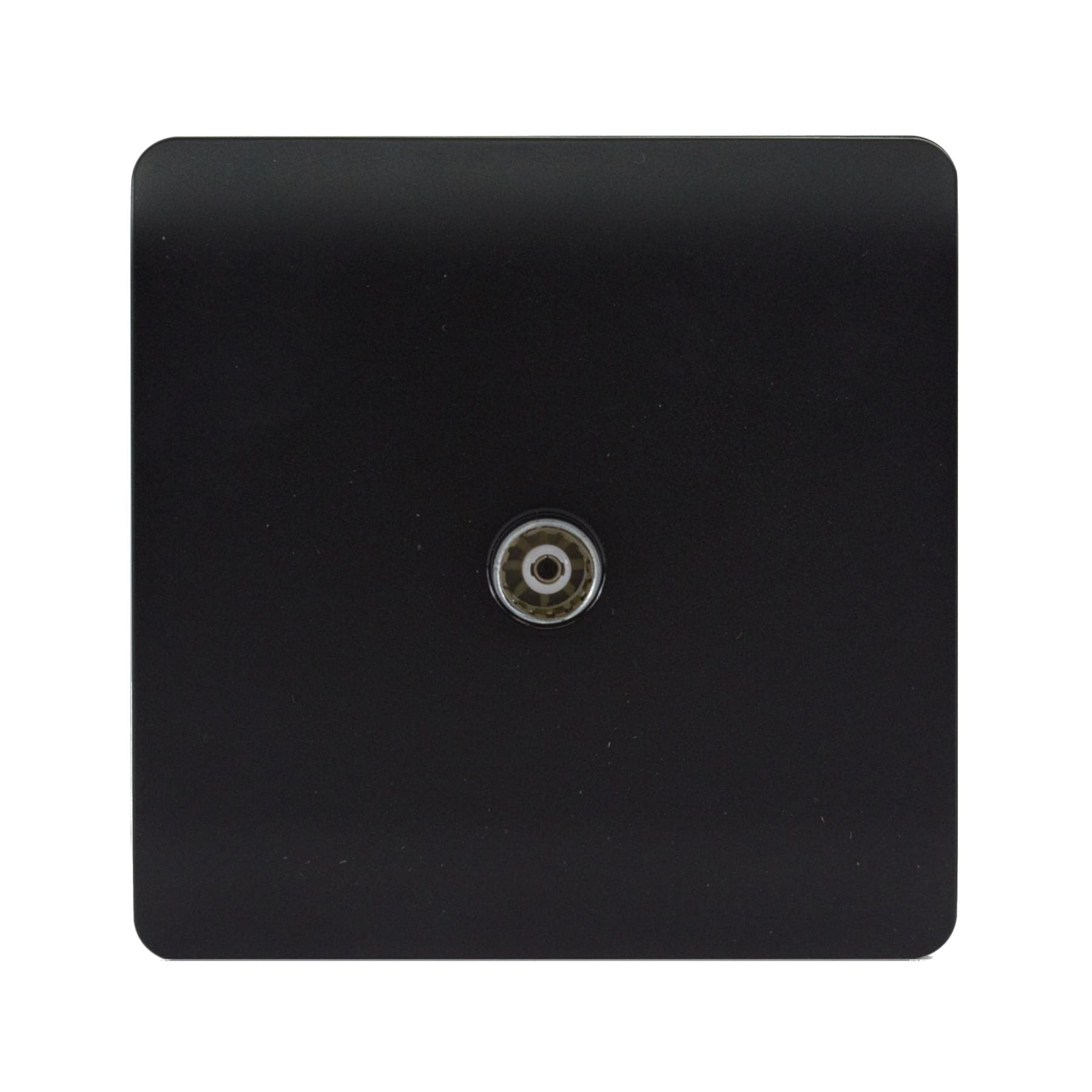 Trendi Artistic Modern 1 Gang TV Socket Matt Black