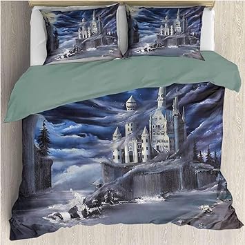 Amazon.com: Fantasy Bedding Duvet Cover 3 Piece Set Full, 1 Print Duvet