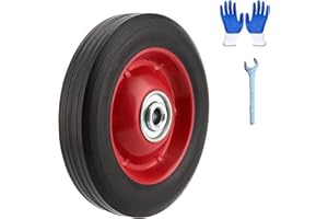 9 Inch Solid Rubber Replacement Wheel, 1.8" Narrow Tire, 5/8 Inch or 3/4 Inch Bore, Wear-Resistant Flat Free Hand Truck Repla