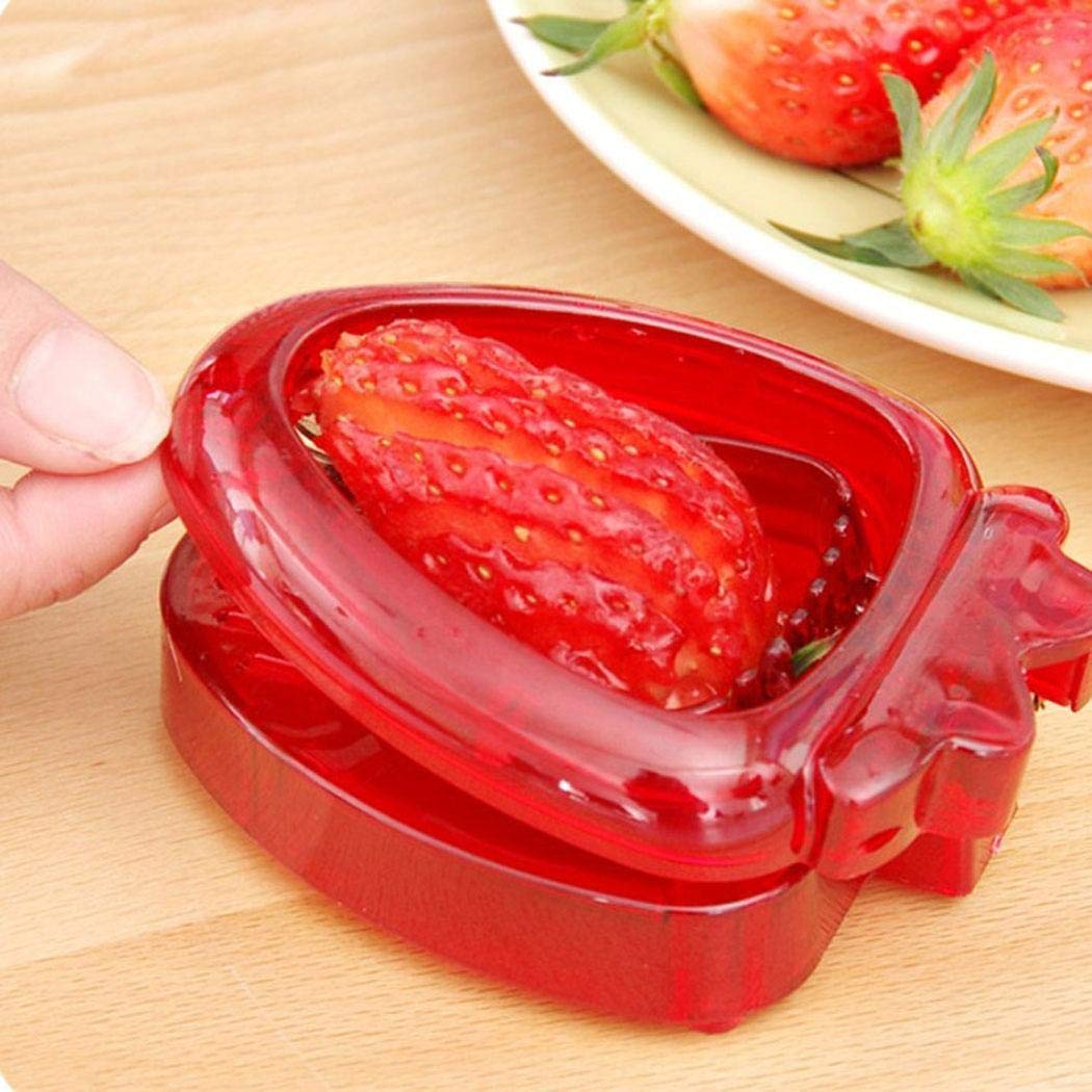 Piokikio Mini Strawberry Slicer Craft Fruit Cutter Gadgets Kitchen Tool with Stainless Steel Blades